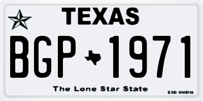 TX license plate BGP1971