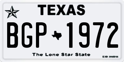 TX license plate BGP1972