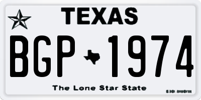 TX license plate BGP1974