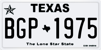 TX license plate BGP1975
