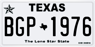TX license plate BGP1976
