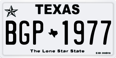 TX license plate BGP1977