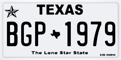 TX license plate BGP1979