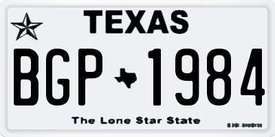 TX license plate BGP1984