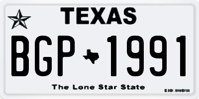 TX license plate BGP1991