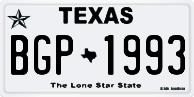 TX license plate BGP1993