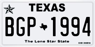 TX license plate BGP1994