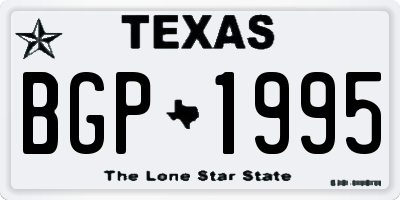 TX license plate BGP1995
