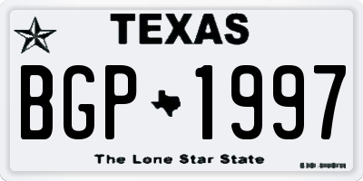 TX license plate BGP1997