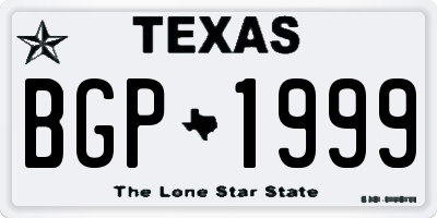 TX license plate BGP1999