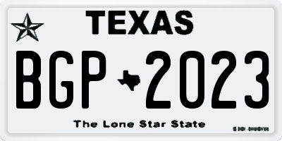 TX license plate BGP2023