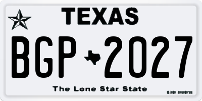 TX license plate BGP2027