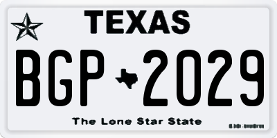 TX license plate BGP2029