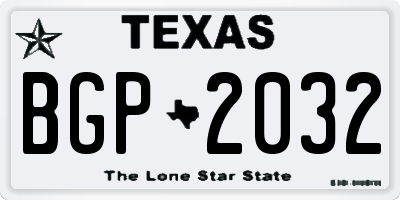 TX license plate BGP2032