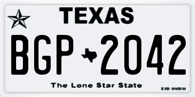 TX license plate BGP2042