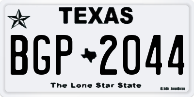 TX license plate BGP2044