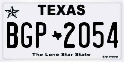 TX license plate BGP2054