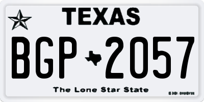 TX license plate BGP2057