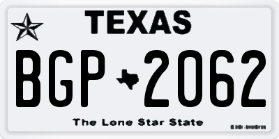 TX license plate BGP2062