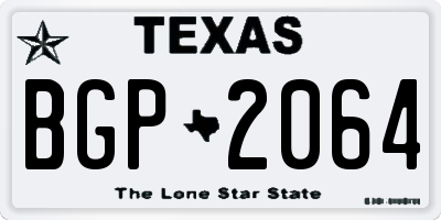 TX license plate BGP2064
