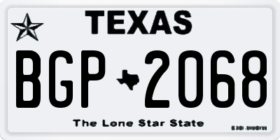 TX license plate BGP2068