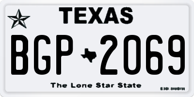 TX license plate BGP2069