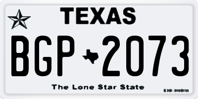 TX license plate BGP2073