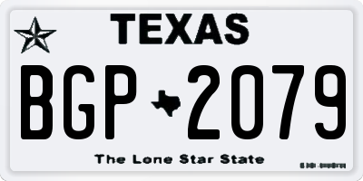 TX license plate BGP2079