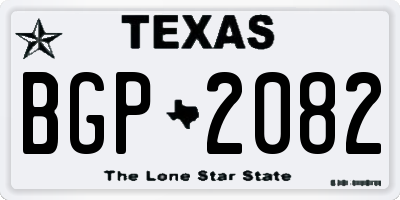TX license plate BGP2082