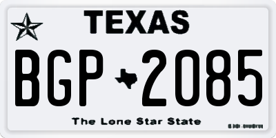 TX license plate BGP2085