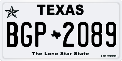TX license plate BGP2089