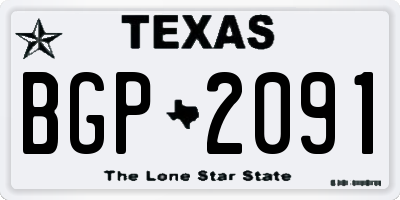 TX license plate BGP2091