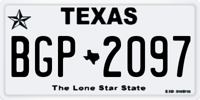 TX license plate BGP2097