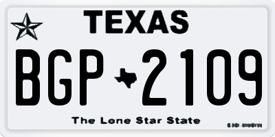 TX license plate BGP2109