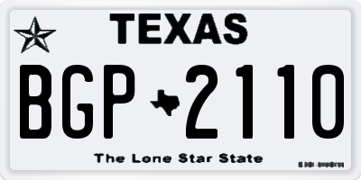 TX license plate BGP2110