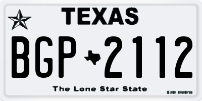 TX license plate BGP2112