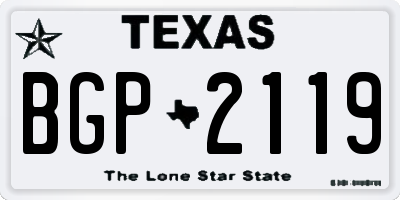 TX license plate BGP2119