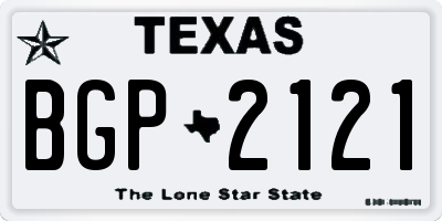 TX license plate BGP2121