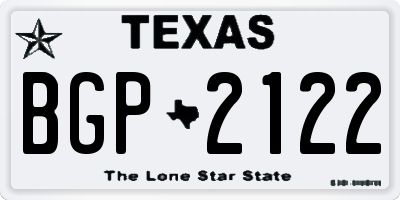 TX license plate BGP2122