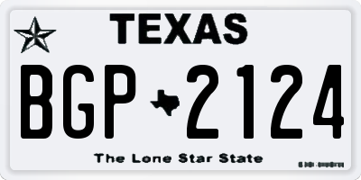 TX license plate BGP2124