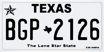 TX license plate BGP2126