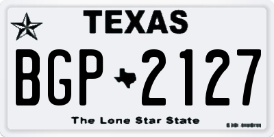 TX license plate BGP2127