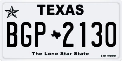 TX license plate BGP2130