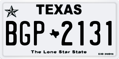 TX license plate BGP2131