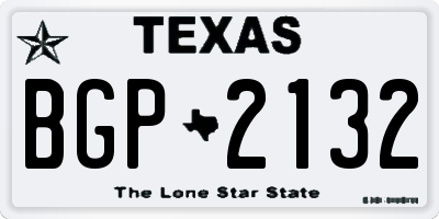 TX license plate BGP2132