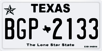 TX license plate BGP2133