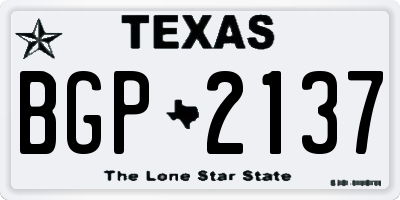 TX license plate BGP2137