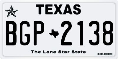TX license plate BGP2138