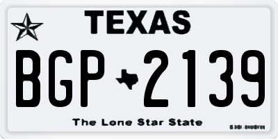 TX license plate BGP2139