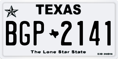 TX license plate BGP2141